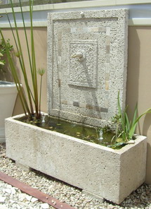 Potanico are creators of custom garden water features. Modern & contemporary water features, wall plaques and out door garden wall art.